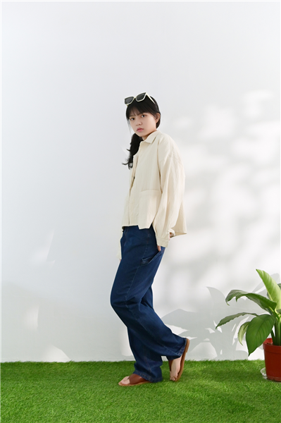 條紋寬外套